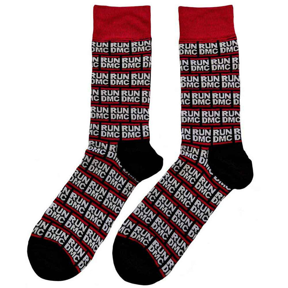 Chaussettes Courtes Mixtes Run DMC : Logo Imprimé (Noir) (Taille UK 7 - 11)