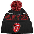 The Rolling Stones Bonnet à pompon unisexe : Langue classique (noir)