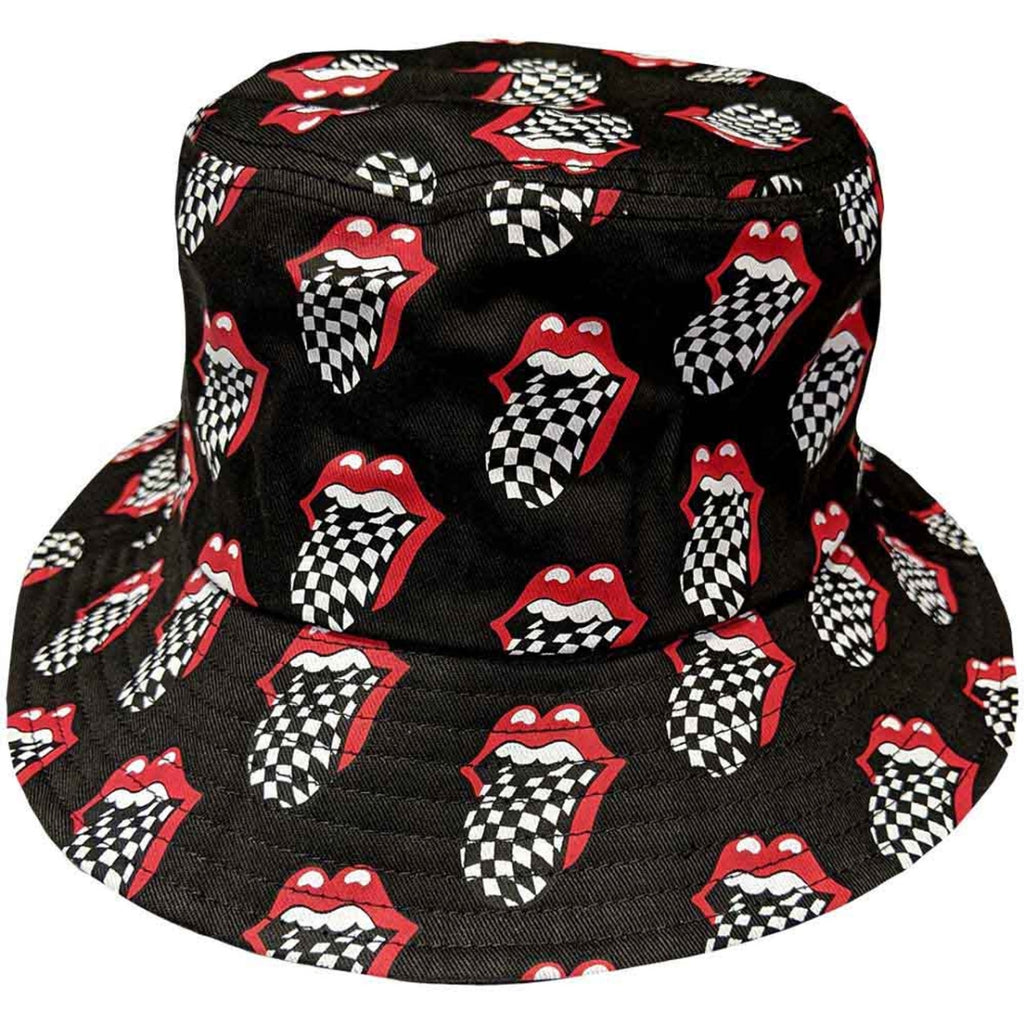 Bob unisexe The Rolling Stones : motif Checker Tongue (Gris anthracite)