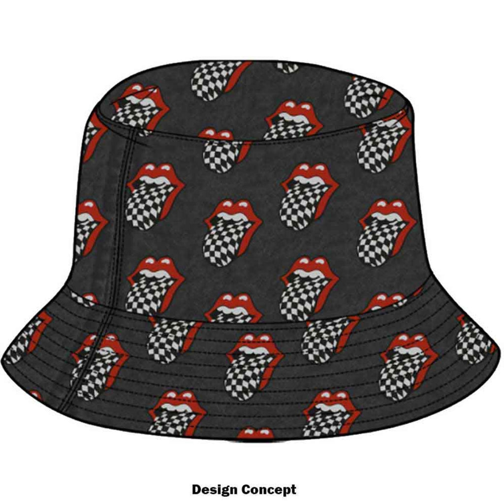 Bob unisexe The Rolling Stones : motif Checker Tongue (Gris anthracite)