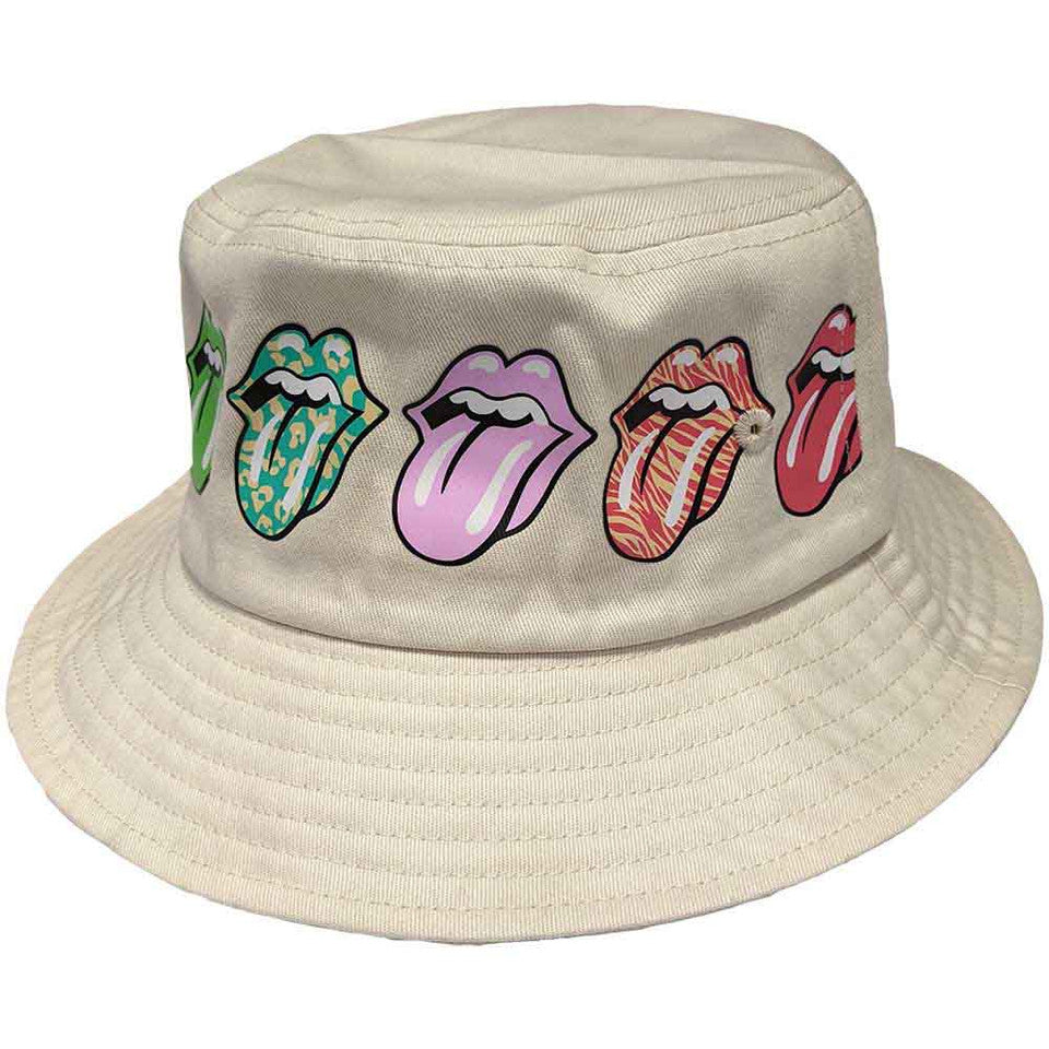 Chapeau Bob Unisexe The Rolling Stones : Motif Multi-Langues (Naturel)