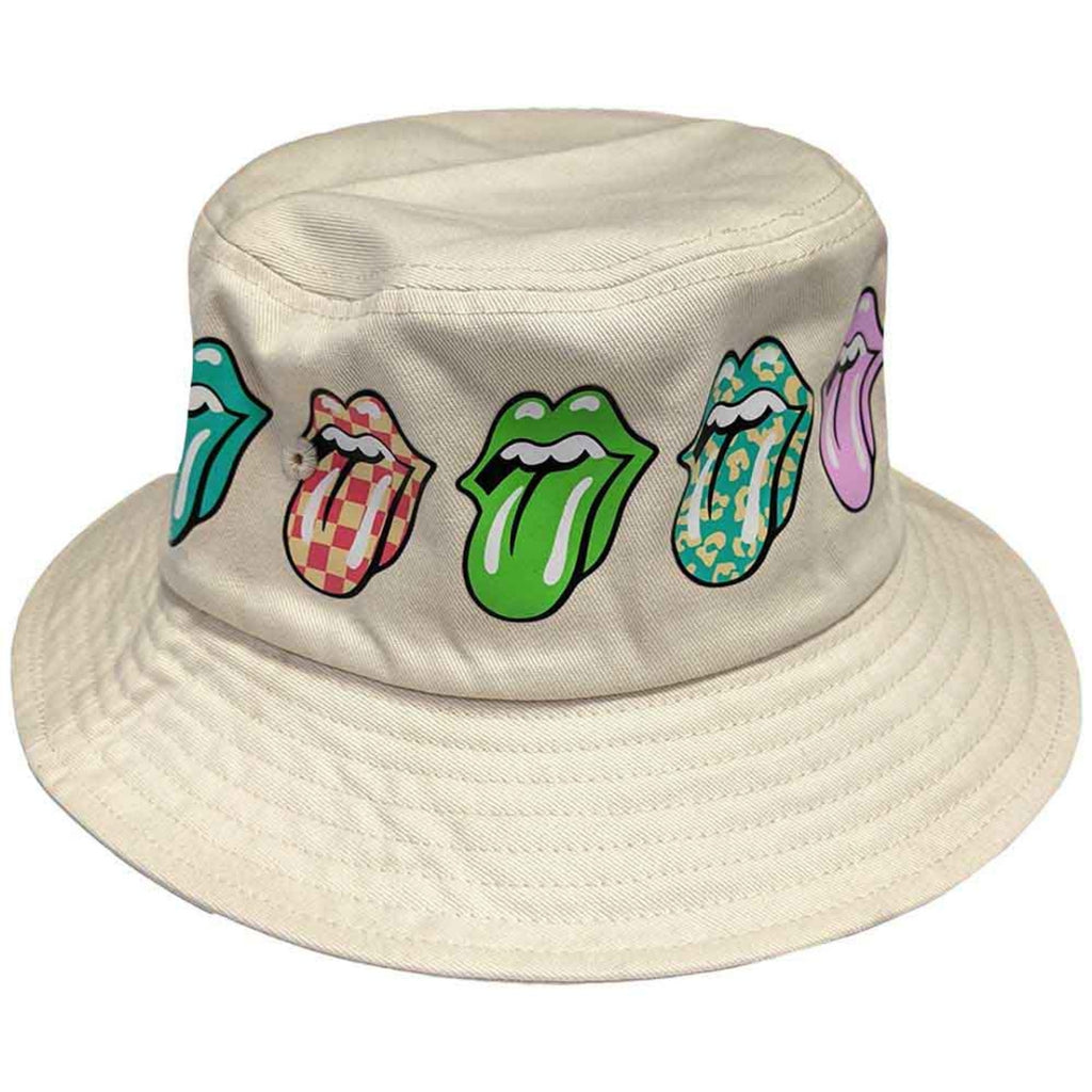 Chapeau Bob Unisexe The Rolling Stones : Motif Multi-Langues (Naturel)