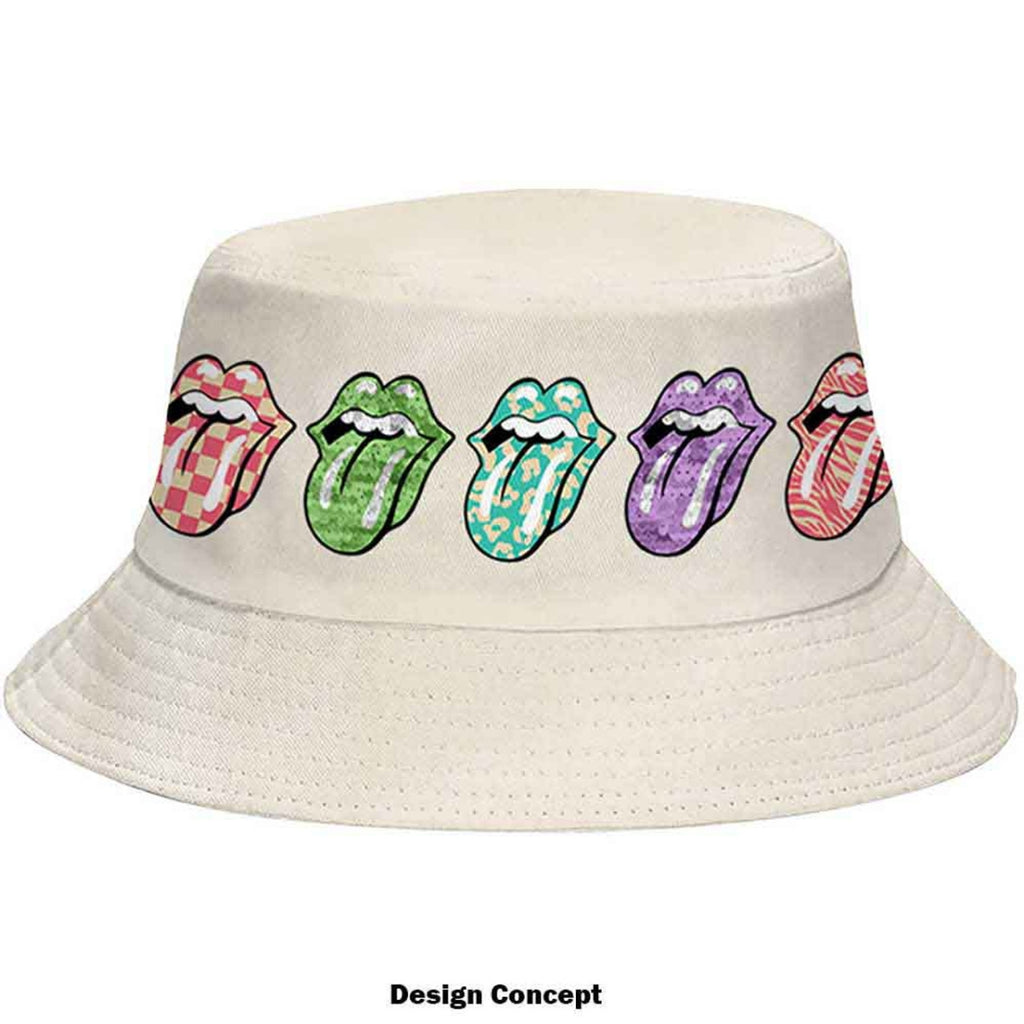 Chapeau Bob Unisexe The Rolling Stones : Motif Multi-Langues (Naturel)