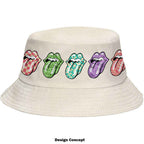 Chapeau Bob Unisexe The Rolling Stones : Motif Multi-Langues (Naturel)