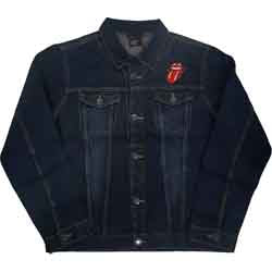 Veste en jean unisexe The Rolling Stones : Classic Tongue (impression au dos) - bleu denim