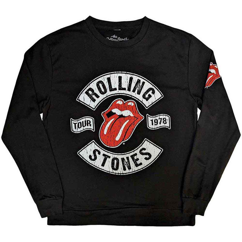 Sweat-shirt The Rolling Stones : US Tour 1978 (imprimé dos et manches) - noir