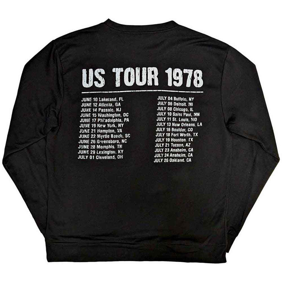The Rolling Stones Sweatshirt: US Tour 1978 (Back & Sleeve Print) - black