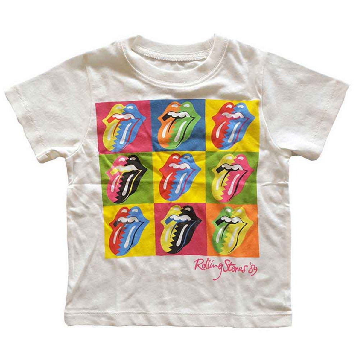 T-shirt The Rolling Stones pour enfant/tout-petit : langues bicolores (blanc)