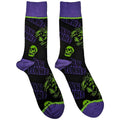 Chaussettes cheville unisexe Rob Zombie : Tête de mort Vert/Violet (Noir) (Taille UK 7 - 11)