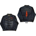 Slipknot Unisex Denim Jacket: Tribal Logo (Back Print) - denim blue