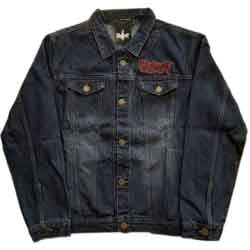 Slipknot Unisex Denim Jacket: Tribal Logo (Back Print) - denim blue