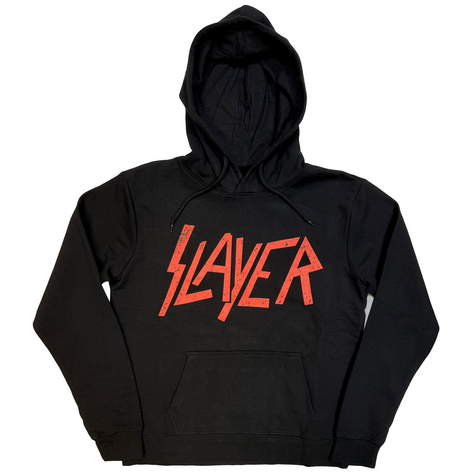 Slayer Unisex Hoodie: Distressed Logo - black