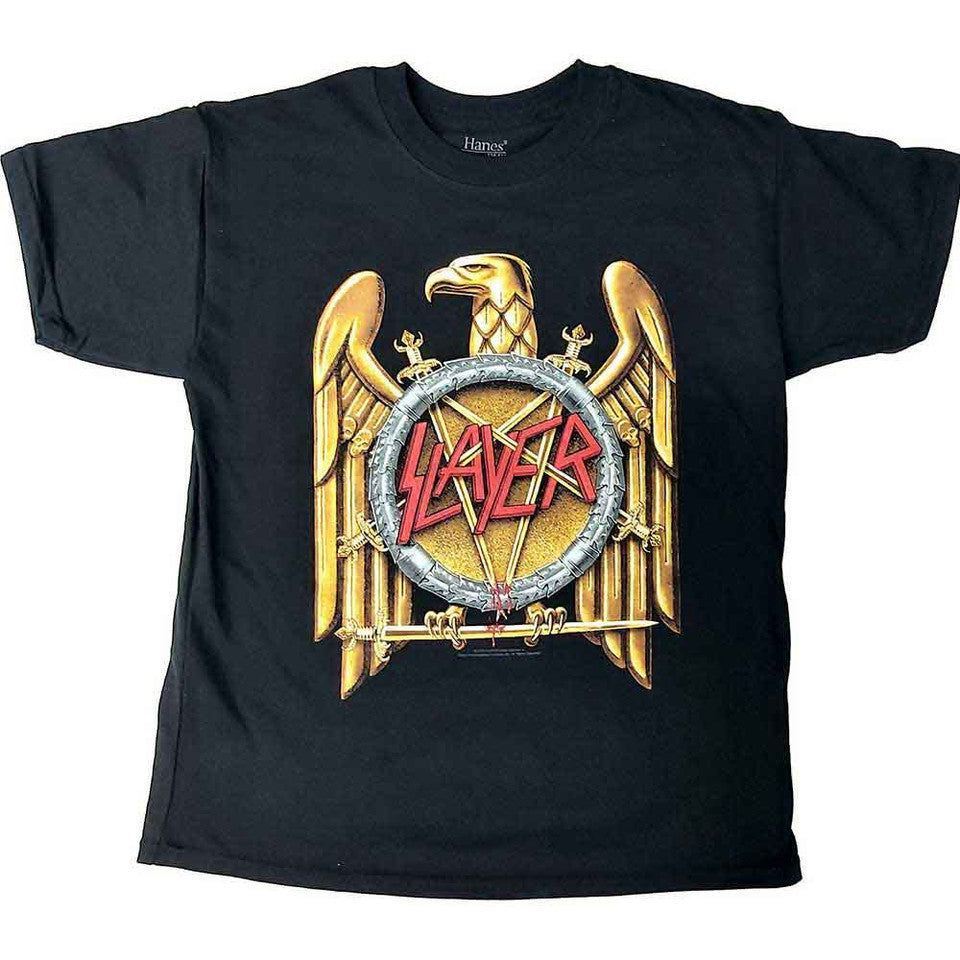 Slayer Kids T-Shirt: Gold Eagle (Black)