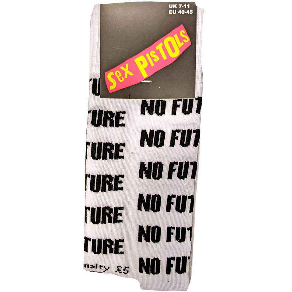 Chaussettes de cheville unisexe The Sex Pistols : No Future (blanc) (pointure UK 7 - 11)