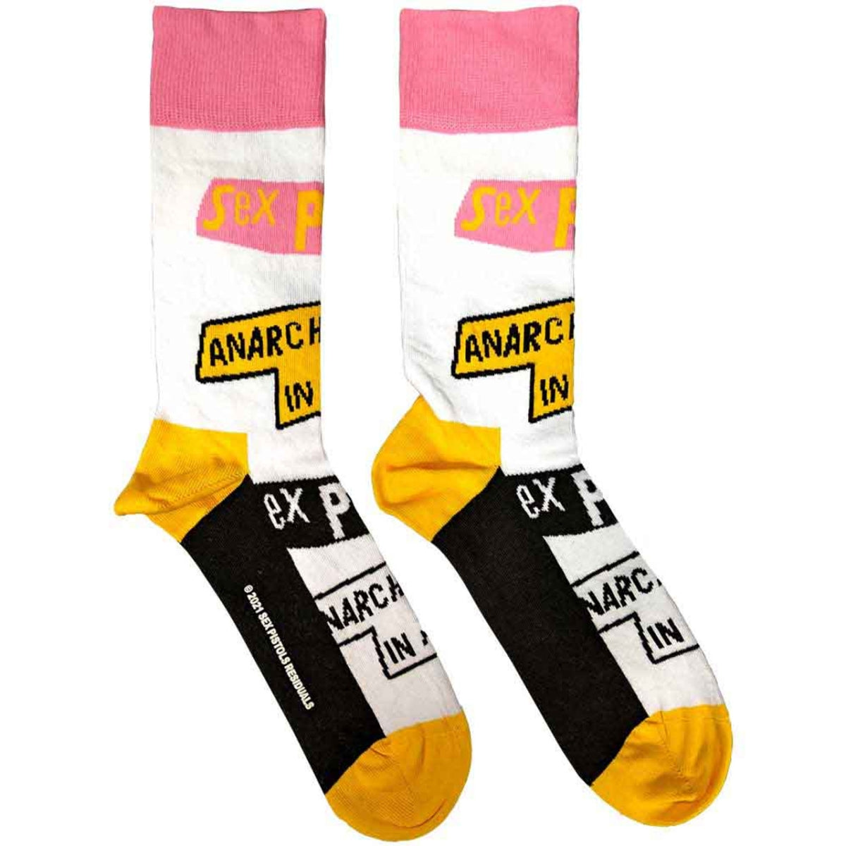 Chaussettes unisexe The Sex Pistols : Anarchy In The UK (Blanc) (Taille UK 7 - 11)