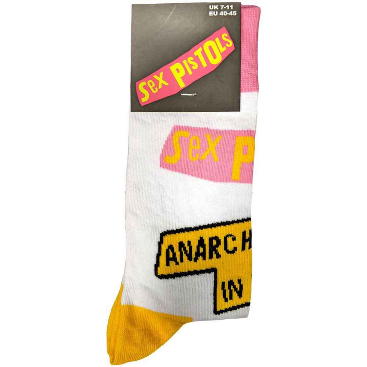 Chaussettes unisexe The Sex Pistols : Anarchy In The UK (Blanc) (Taille UK 7 - 11)