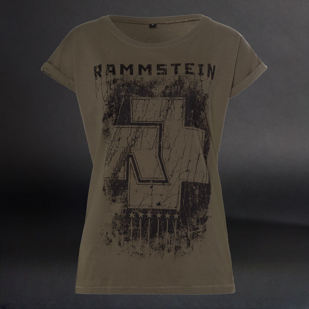 Rammstein - Womens T-shirt - Sechs Herzen - olive green