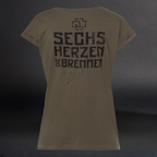 Rammstein - Womens T-shirt - Sechs Herzen - olive green