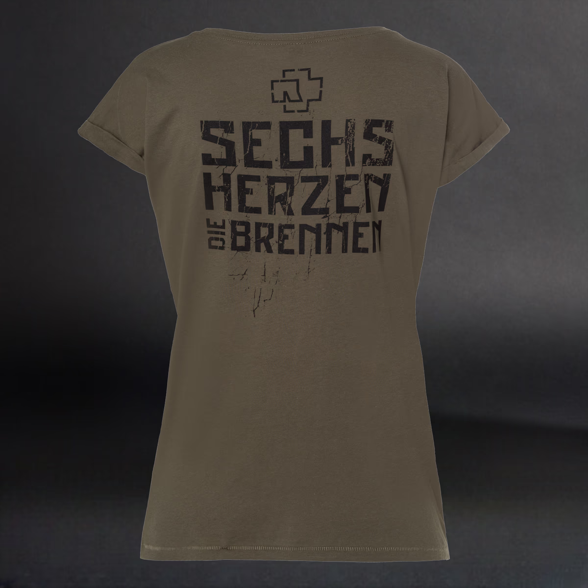 Rammstein - T-shirt Femme - Sechs Herzen - vert olive