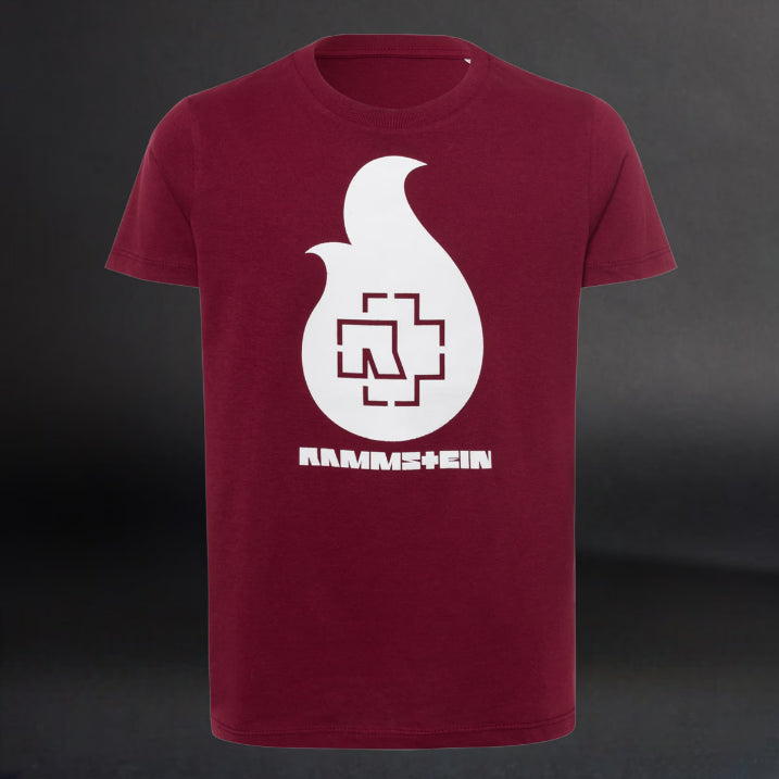 Rammstein - T-Shirt Enfant - Flamme - rouge bordeaux