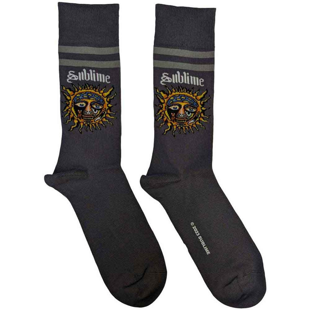 Chaussettes de Cheville Sublime Unisexe : Soleil Jaune (Gris Anthracite) (Taille RU 7 - 11)