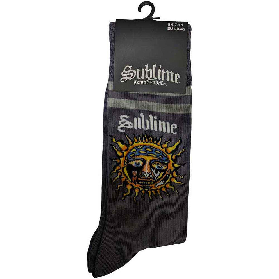 Chaussettes de Cheville Sublime Unisexe : Soleil Jaune (Gris Anthracite) (Taille RU 7 - 11)