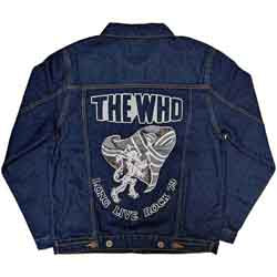 The Who Unisex Denim Jacket: Long Live Rock (Back Print) - denim blue