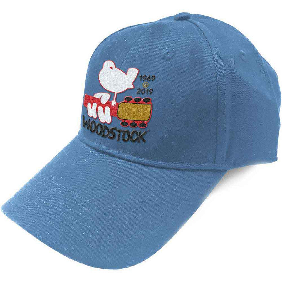 Casquette de baseball unisexe Woodstock : logo (bleu denim)