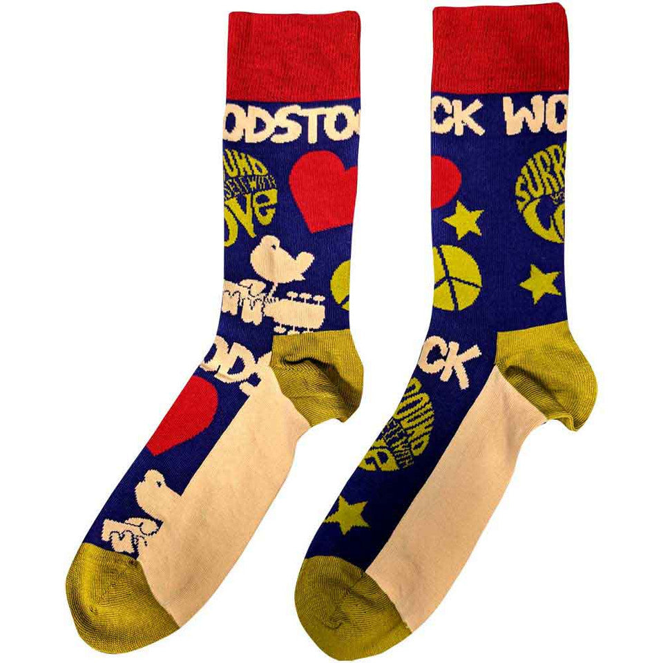 Chaussettes de cheville unisexes Woodstock : Surround Yourself (Bleu marine) (Taille UK 7 - 11)