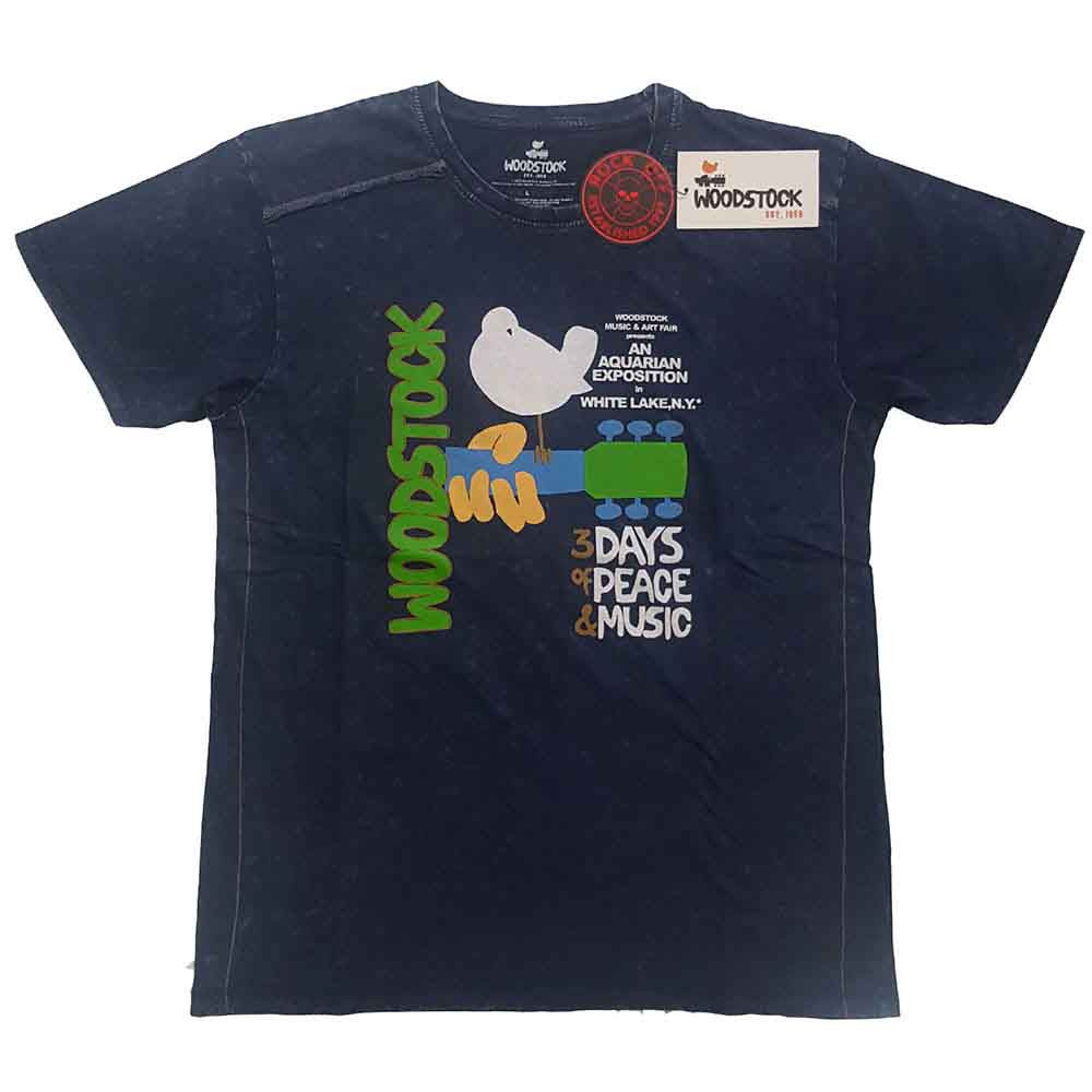 Woodstock Unisex T-Shirt: Poster - Navy Blue (DC)