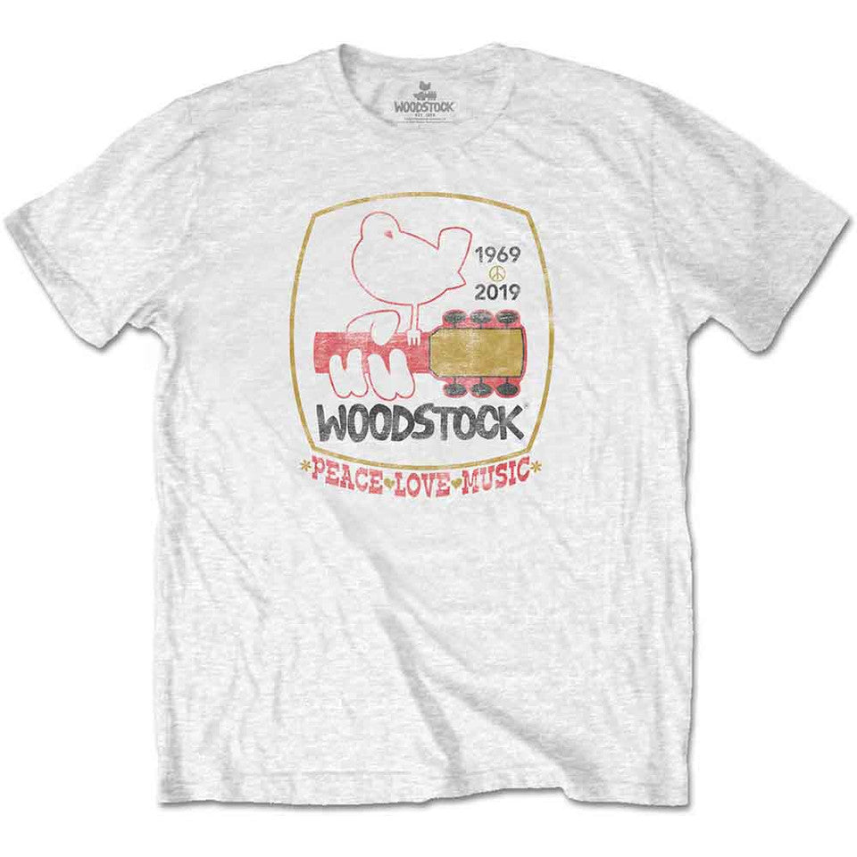 Woodstock - Peace Love Music - white