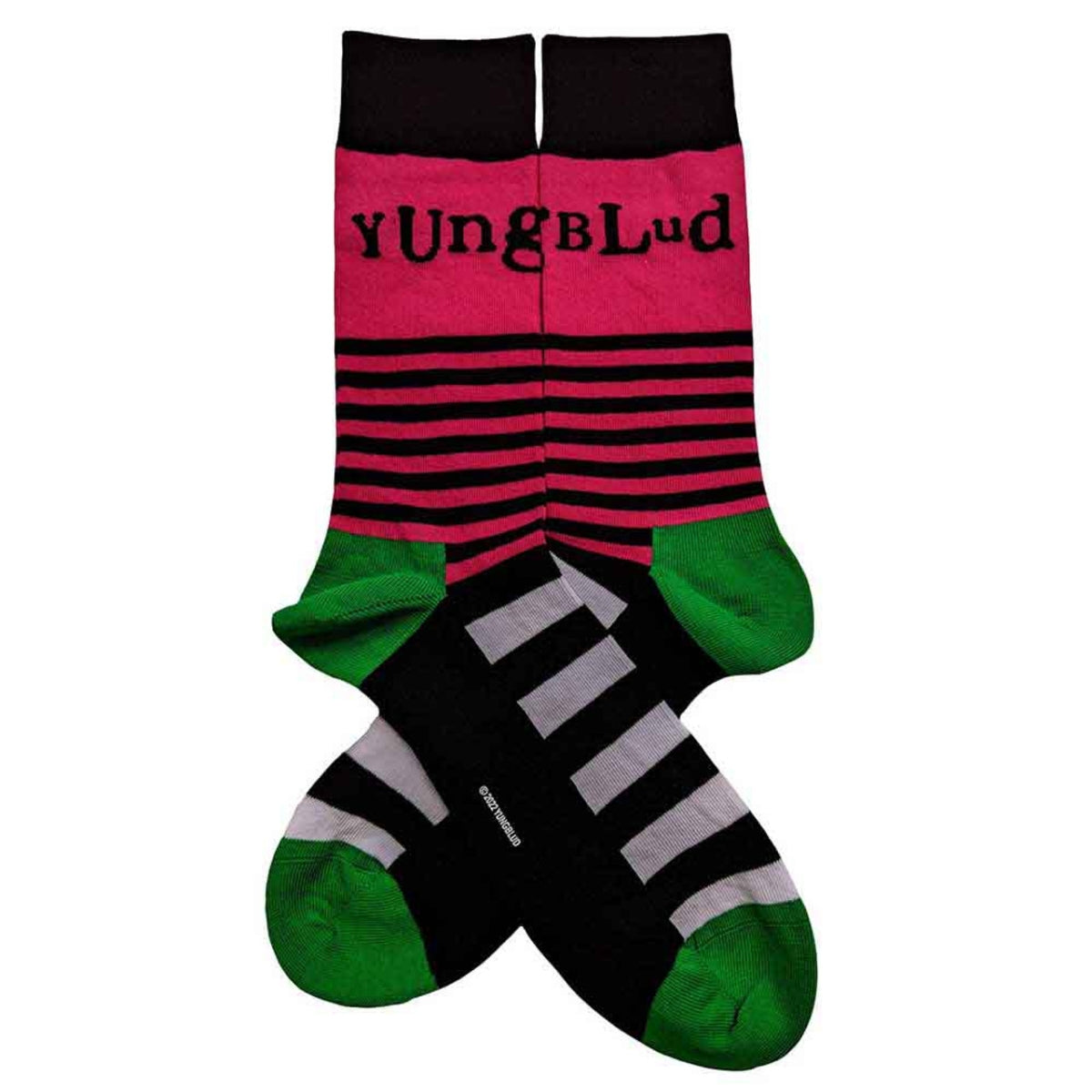 Chaussettes de cheville unisexe Yungblud : Logo et rayures (noir) (taille britannique 7 - 11)