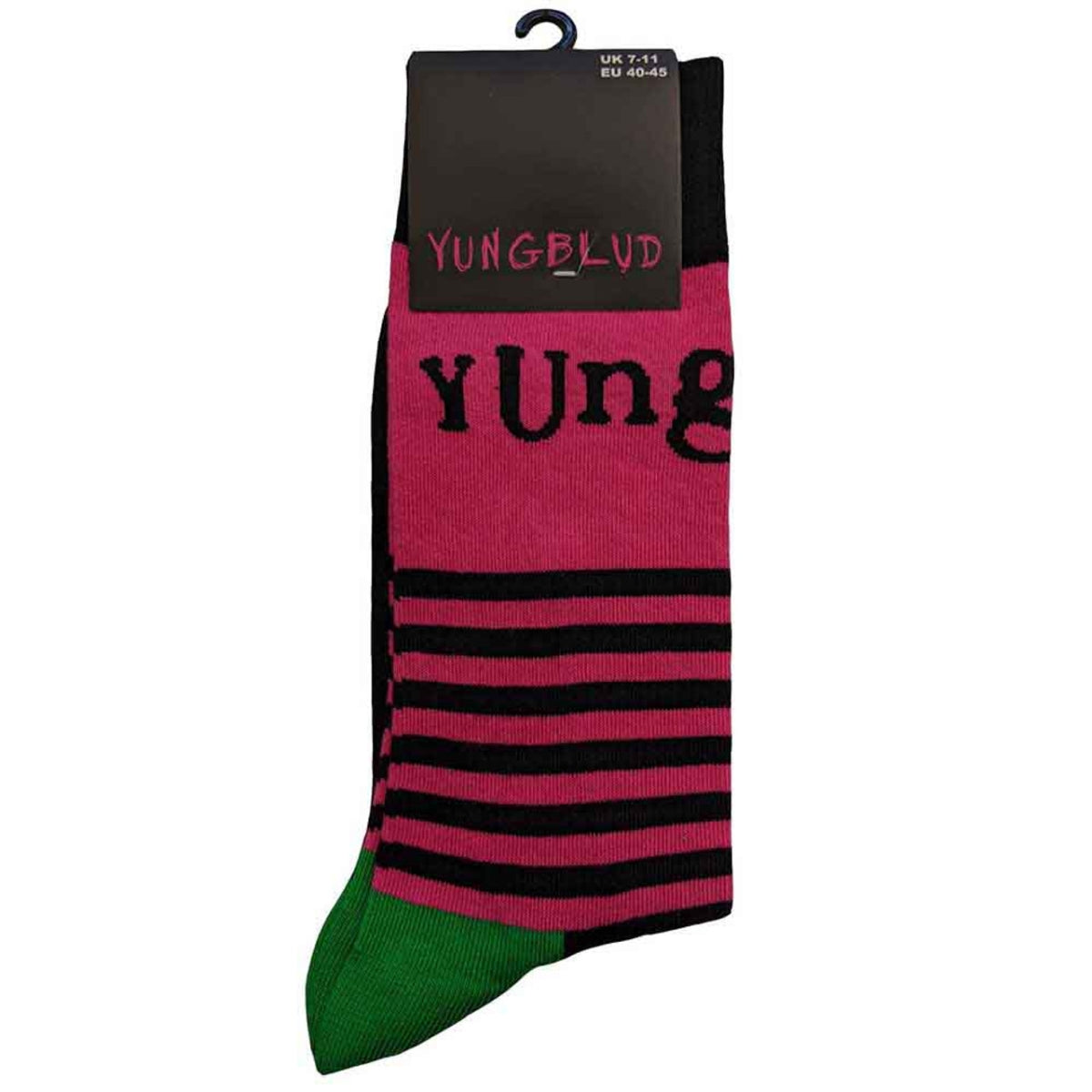 Chaussettes de cheville unisexe Yungblud : Logo et rayures (noir) (taille britannique 7 - 11)