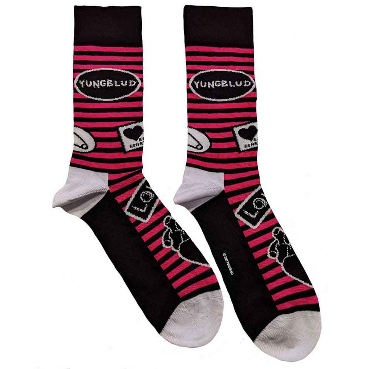 Yungblud Chaussettes Unisexes: Symboles (Noir) (Taille UK 7 - 11)