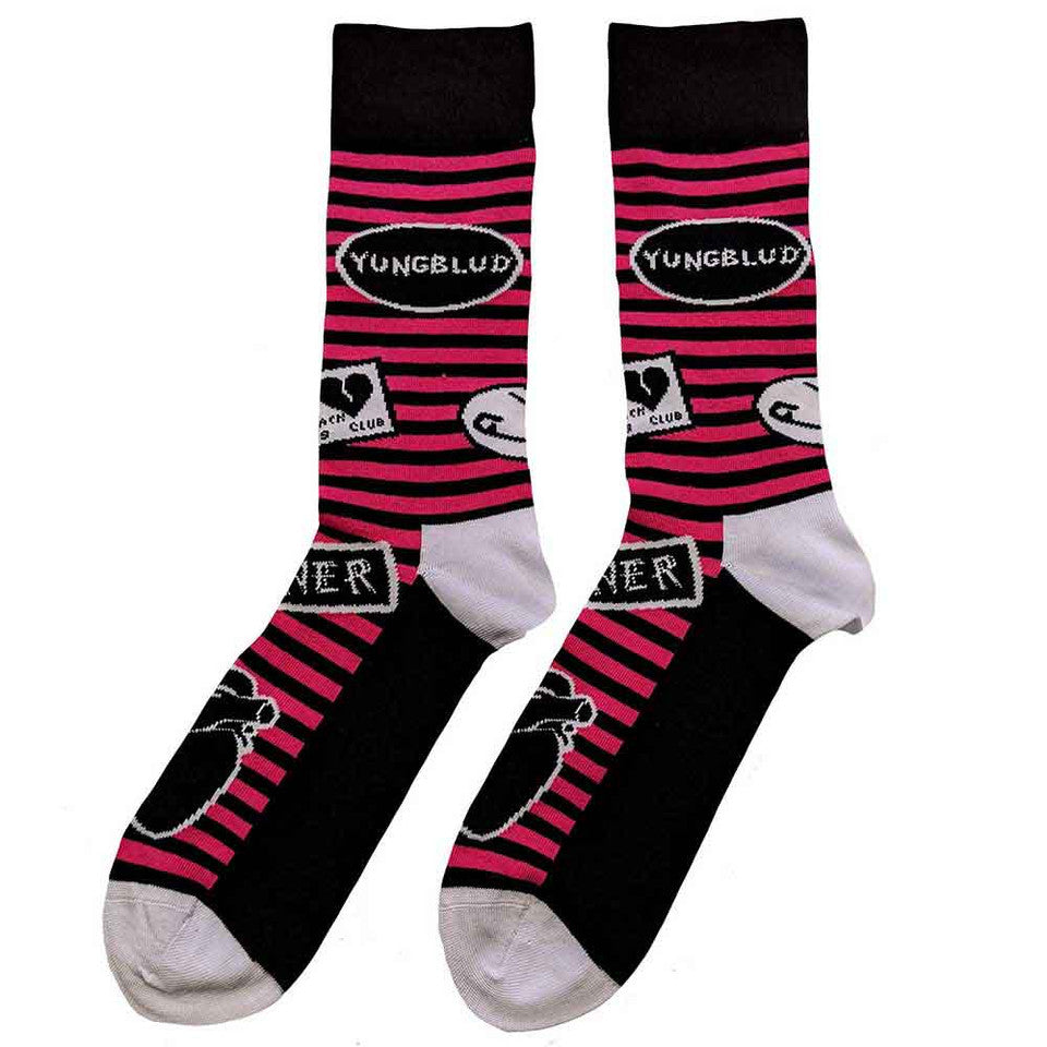 Yungblud Chaussettes Unisexes: Symboles (Noir) (Taille UK 7 - 11)