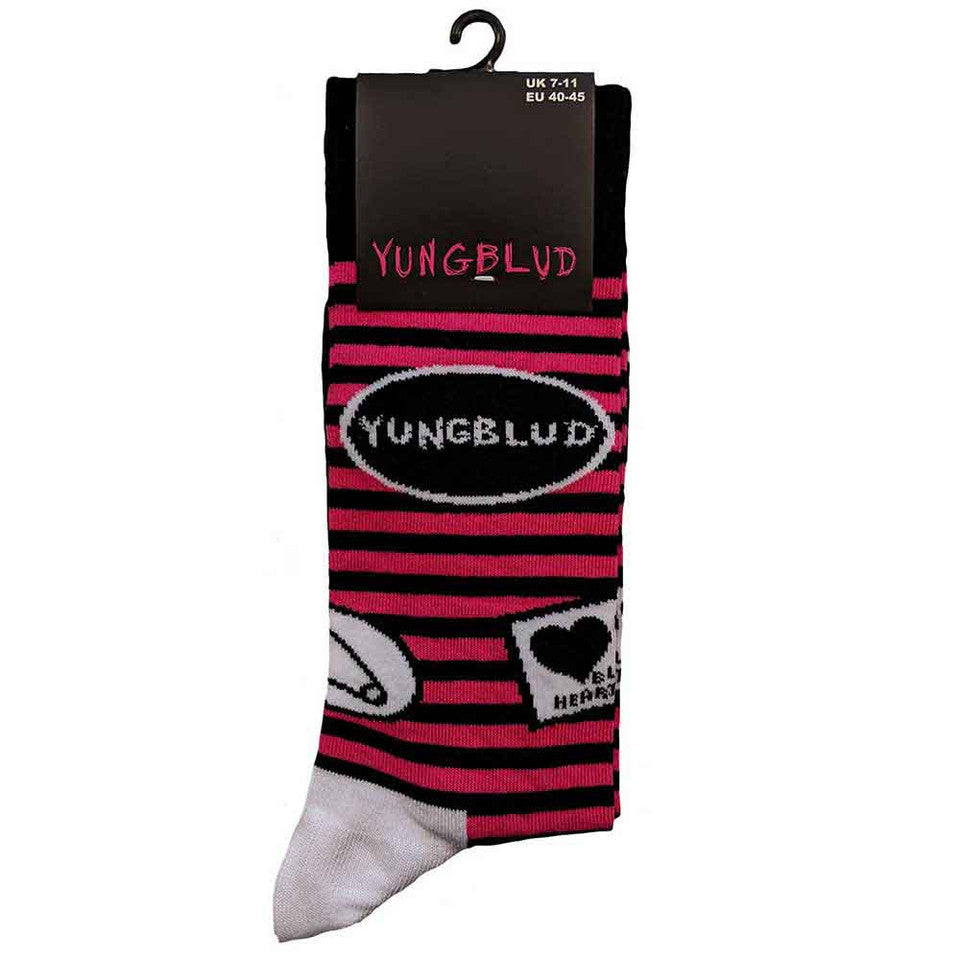 Yungblud Chaussettes Unisexes: Symboles (Noir) (Taille UK 7 - 11)