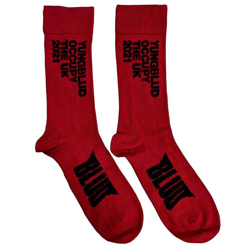 Chaussettes courtes unisexe Yungblud : Occupy the UK (Rouge) (Taille UK 7 - 11)
